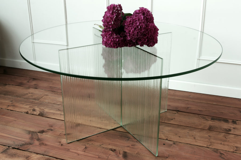 Table semi-basse ronde en verre - MdV